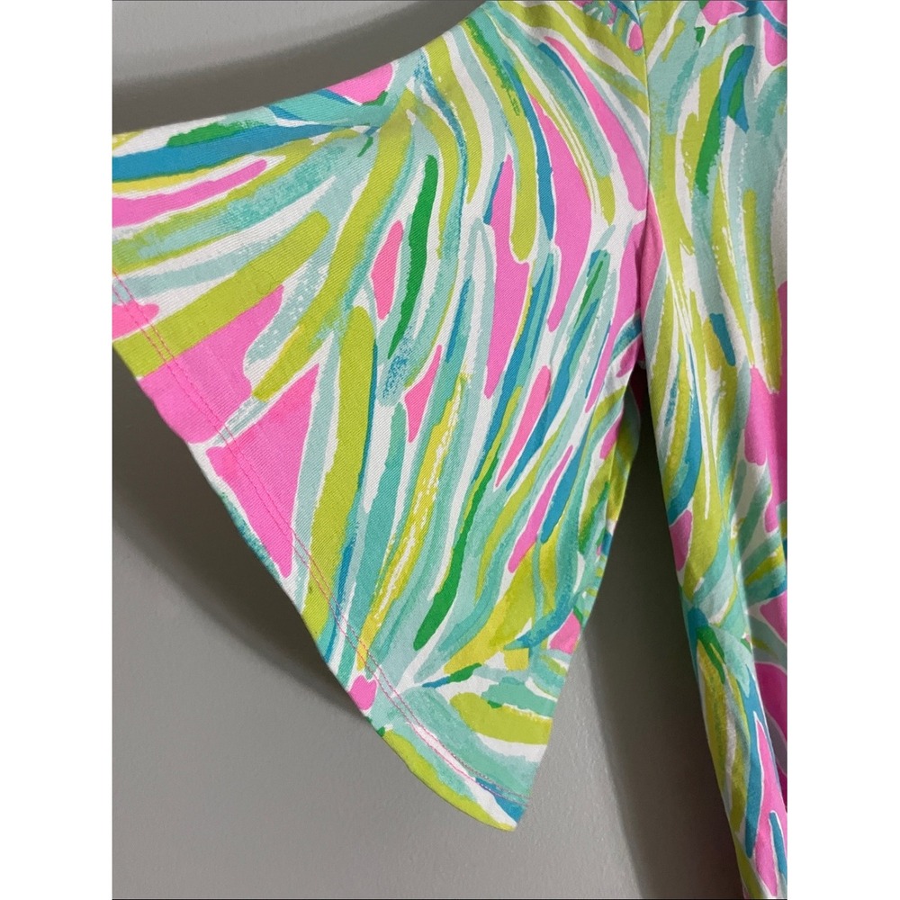 Lilly Pulitzer Romper Cotton Jersey Tropical Palm Print S Resortwear - Picture 4 of 12